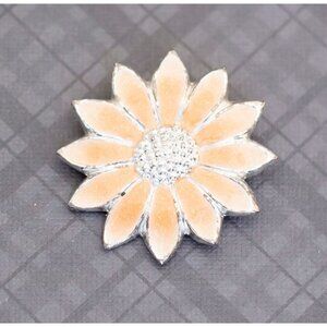 Vintage Orange Flower Brooch, G34
